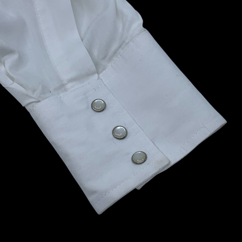 Wrangler Men's Long Sleeve White Western Pearl Snap Shirt Size 2XLT Tall - Picture 3 of 6